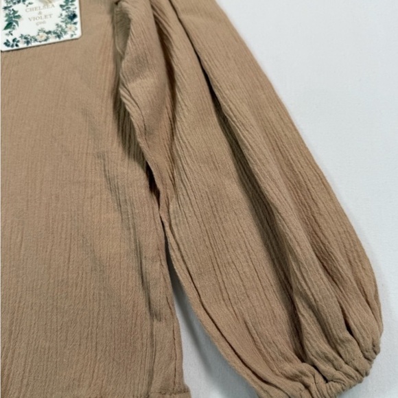 Chelsea & Violet Light Brown Button-Up Blouse - Picture 4 of 4